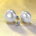 wholesale S925 Sterling Silver New 16mm Natural Freshwater Pearl Ear Studs Fashion Minimalist European Style-0-2