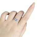 wholesale S925 Sterling Silver Moissanite Ring for Women, Asscher Cut 2 Carat Classic Four-Prong Square Fancy Cut Simple and Versatile Style-0-4
