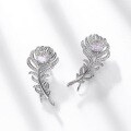 wholesale S925 Sterling Silver New Fashion Popular Flower High Carbon Diamond Earrings Women Small Batch Design Wholesale from Manufacturer-0-2