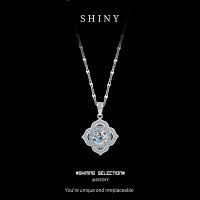 Sterling Silver Moissanite Ins-style Minimalist Pendant Necklace-S925 sterling silver + 1 carat moissanite