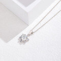 wholesale S925 Sterling Silver Snowflake Moissanite Necklace for Women, Moissanite Hexagram Pendant, Light Luxury Choker, Factory Direct-0-3