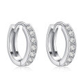 wholesale S925 Sterling Silver Korean Style Elegant Zircon Circle Earrings for Women, Ear Clasp Fashion Trendy Hoop Cross-Border New Product-0-4