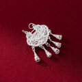 wholesale 999 Silver Exquisite Filigree Lotus Pendant Lock, Niche Design Lotus Peace Lock Pendant Y02141-0-4