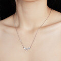 S925 Sterling Silver V-Shape Pearl Necklace with Moissanite Pendant-0-3