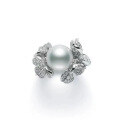 wholesale 925 Silver Gold-Plated Ring with High Carbon Diamond, Shell Pearl, and Seagull Gray Four-Leaf Clover-0-0