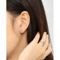 wholesale S925 Sterling Silver Korean Version Ins Niche Minimalist Chocolate Grid Ear Clips for Women-0-3