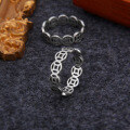 wholesale Sterling Silver Antique Retro Chinese Ethnic Style Coin Ring With Adjustable Open Design For Men And Women, Trendy On Instagram-0-1