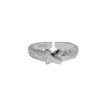 wholesale S925 Sterling Silver Korean Version Ins Minimalist Niche Design Versatile Single X Textured Open Adjustable Ring for Women-0-4