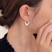 wholesale S925 Sterling Silver New Minimalist Geometric Earrings for Women, Korean Stud Earrings-Sterling silver