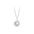 wholesale S925 Sterling Silver Moissanite Minimalist Necklace Diamond Flower Pendant Valentine's Day Gift for Girlfriend Light Luxury Collarbone Chain-0-4