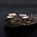 S925 Sterling Silver Cross Geometric Double-Layer Zircon Earrings-0-0