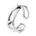 wholesale S925 Sterling Silver Irregular Cross Knot Open Ring, Fashionable Commuting Unisex Versatile Band-0-4