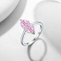 wholesale 925 Sterling Silver Flame Ice Cut Double Heart Shape Love Ring for Women, High-End Luxury 1ct Color Gem High Carbon Diamond Women's Ring-0-2