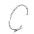 wholesale S925 Sterling Silver 3 March New Arrival Internet-Famous Ice Crush Bracelet for Women Open-Ended Solid Bangle Factory Direct Wholesale-0-4