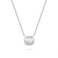 925 Silver Rose Zircon 1ct Four-Prong Pendant Necklace, Holiday Gift-0-3
