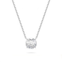 925 Silver Rose Zircon 1ct Four-Prong Pendant Necklace, Holiday Gift-1-carat rose-cut high-carbon diamond