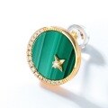 wholesale S925 Sterling Silver New Korean Light Luxury Style Star Moon Malachite Earrings Fashion Minimalist Wholesale from Manufacturer-0-2