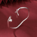 wholesale 999 Sterling Silver Blooming Bell Bracelet Pure Silver Möbius Ring Bangle Light Luxury Bamboo Pattern Peace Wristband-0-8