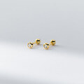 wholesale S925 Sterling Silver Round Bead Threaded Ear Studs Ins Style Minimalist Design Ear Piercing Jewelry M04345-0-7