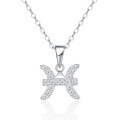 S925 Silver Zodiac Necklace with Moissanite, Customizable Women's Pendant-0-2