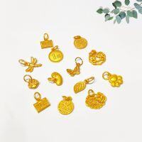 wholesale S925 gold-plated auspicious bean leaf pendant charm DIY semi-finished crystal jewelry accessory-Style 12