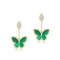 wholesale S925 Gold-Plated Silver Japanese Mori Style Butterfly Earrings for Women, Long Fashion Trendy Jewelry Wholesale from Manufacturer-0-5