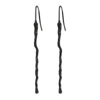 wholesale S925 Sterling Silver Korean Style Minimalist Textured Branch Design Ear Studs for Women-Black 925 silver