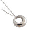 wholesale S925 sterling silver HXL288 Korean-style silver chain with minimalist geometric circle ring short necklace for women-0-4