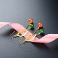 wholesale S925 Sterling Silver New Chinese Style National Trend Colored Gemstone Ear Threads Long Tassel Earrings Retro Fashion Earrings-0-2