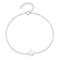 wholesale S925 Sterling Silver Star Bracelet and Necklace Set, Five-Pointed Star Fashion Minimalist Niche Design Sense Jewelry Gift for Best Friend-Silver Bracelet 925 Silver