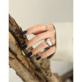 wholesale S925 sterling silver 385 Korean version ins niche design glossy open ring for women-0-2