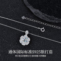 S925 Sterling Silver 2-Carat Moissanite Cross-Border Pigeon Egg Pendant Necklace-0-0