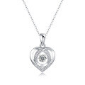 wholesale S925 Sterling Silver Moissanite Pendant "Heart with You" Necklace New Style Choker Chain from Source Factory Direct Shipping-0-5