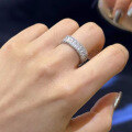 wholesale S925 Silver Women's Full Diamond Square Stackable Ring, Versatile and Stylish for Live Cross-Border Xiaohongshu-0-3