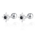 wholesale 925 Sterling Silver Eight-Pointed Star Earrings Ins Style Star with Diamond Studded Piercing Screw Earrings for Women Cross-Border Wholesale-0-8
