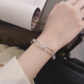wholesale S925 Sterling Silver Trendy Internet-Famous Style Irregular Patchwork Hard Circle Bracelet Ins Style Versatile Temperament Accessory-0-3