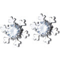 wholesale S925 Sterling Silver Christmas Earrings for Women, Sweet Small Snowflake with Inlaid Diamonds, Fresh Ear Accessories E0735-1-0-4