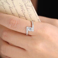 S925 Silver 05ct Moissanite Starry Trail Women's Wedding Ring with Certificate-0-2