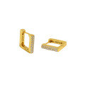 wholesale S925 Sterling Silver Korean Version Ins Small and Unique Design Minimalist Versatile Geometric Square Micro-Paved Zircon Ear Clips for Women-0-6