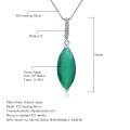 wholesale S925 Silver Custom Green Agate Ring Necklace Earrings Three-Piece Set Natural Colored Gemstone Jewelry Suite-0-5