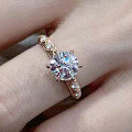 wholesale S925 Silver New Classic 50-Point Diamond Ring for Women, Simple and Fashionable-0-0