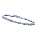 wholesale Stainless steel minimalist and fresh bracelet with high-carbon full-cut diamonds, NIS simulated diamonds, 3mm bezel-set fashionable pave chain-0-4
