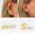 wholesale S925 Sterling Silver INS Minimalist Double-Layer Line Ear Cuffs for Women, Hypoallergenic-0-4