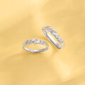 wholesale 925 Sterling Silver Möbius Couple Rings for Men and Women, Unique Design, Luxurious and High-End Matching Bands, 520 Gift-0-3