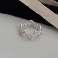 wholesale 925 Sterling Silver Openwork Lace Floral Ring Sweet Niche Design High-end Retro Ins Style Stackable Ring-0-5
