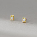 wholesale S925 Sterling Silver Exquisite Ins Niche Design Minimalist Elegance Diamond-Inlaid Rectangle Stud Earrings M06056-0-3