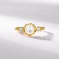wholesale S925 Sterling Silver with Zirconia Micro-Set Japanese and Korean New Style Natural Freshwater Pearl Ring for Women, Light Luxury High-End Feel Wholesale-0-1