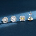 S925 Silver Square Zirconia Yellow Diamond Earrings for Amazon Cross-Border-0-1