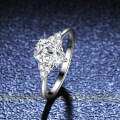 S925 Sterling Silver 15ct Pear Shape Moissanite Ring for Women-0-2