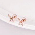 wholesale 14K Rose Gold, 18K Yellow Gold, Platinum Wing-to-Wing Youth Style Moissanite Women's Earrings with White Diamonds and Real Diamonds-0-3
